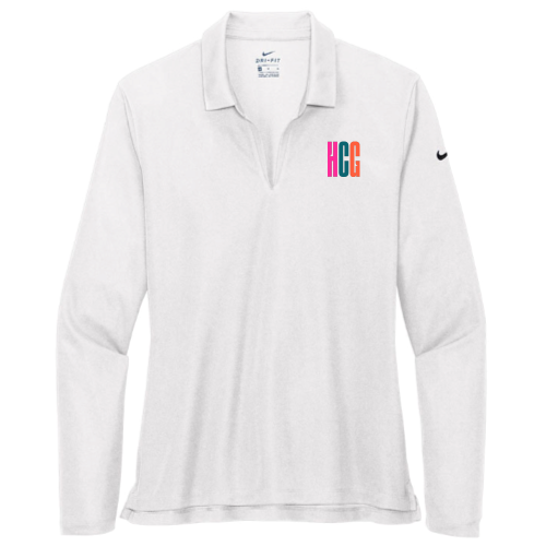 HCG - Nike Ladies Dri-FIT Long Sleeve Polo White
