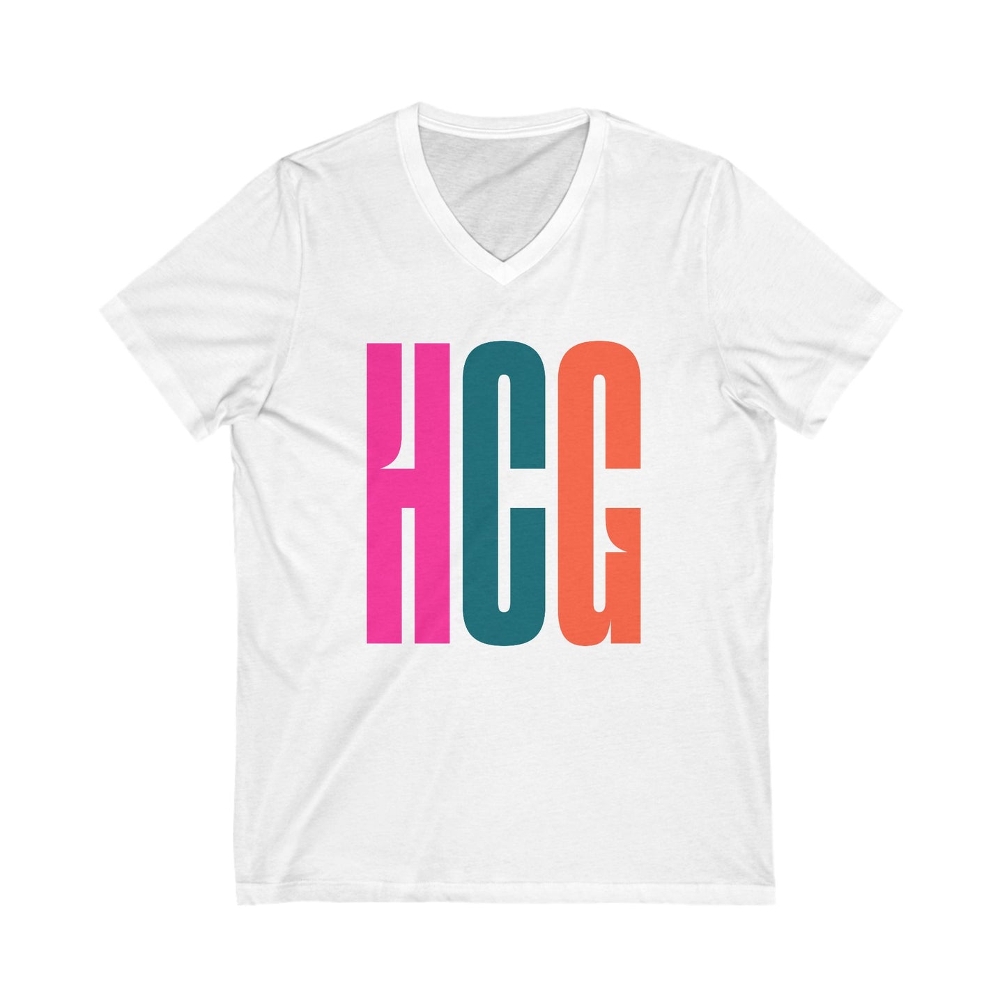 UK - HCG - Unisex Jersey Short Sleeve V-Neck Tee